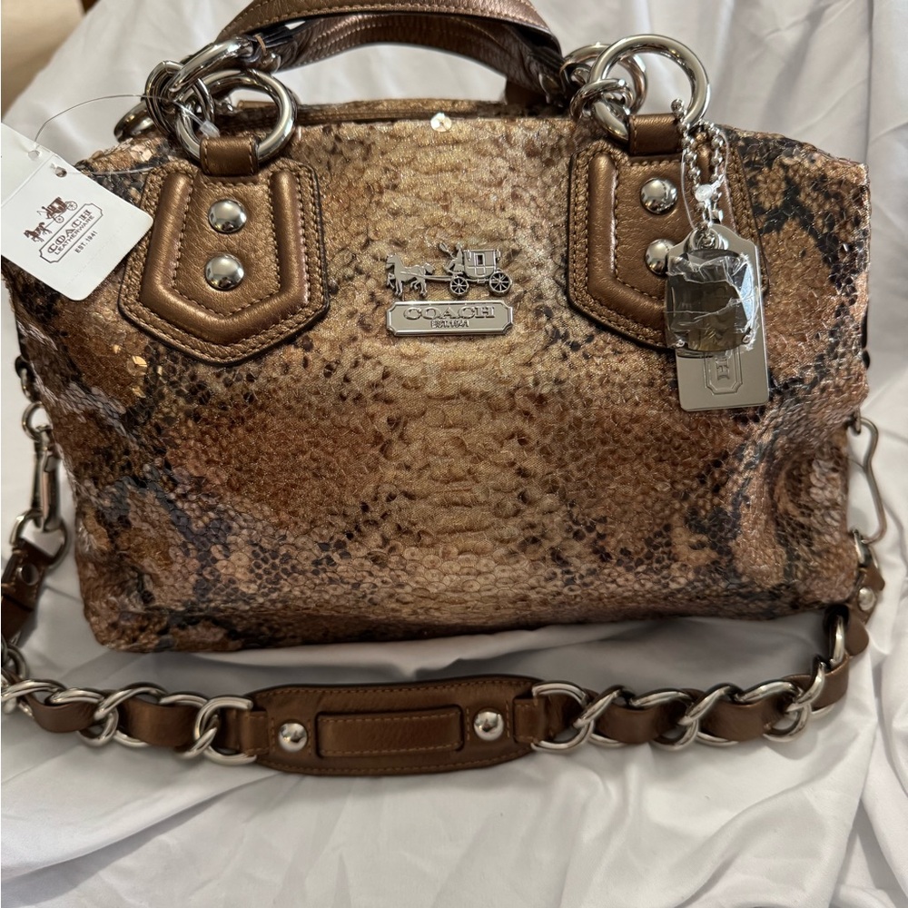 Coach Brown Snake Print Women's Bag